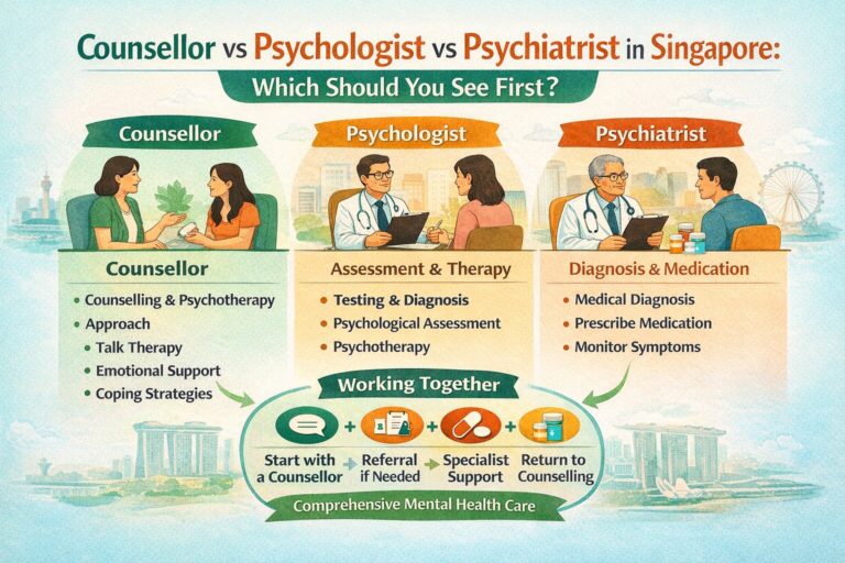 Counsellor vs Psychologist vs Psychiatrist in Singapore: Which Should You See?